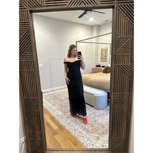 Vintage Chelsea Nites Black Gown Size 10 – Metallic Detail Evening Dress Elegant